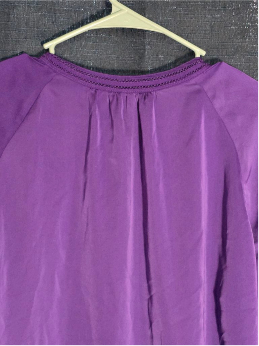 Women's Lauren Ralph Lauren Purple Blouse XL Fancy Lace Details - Picture 5 of 6